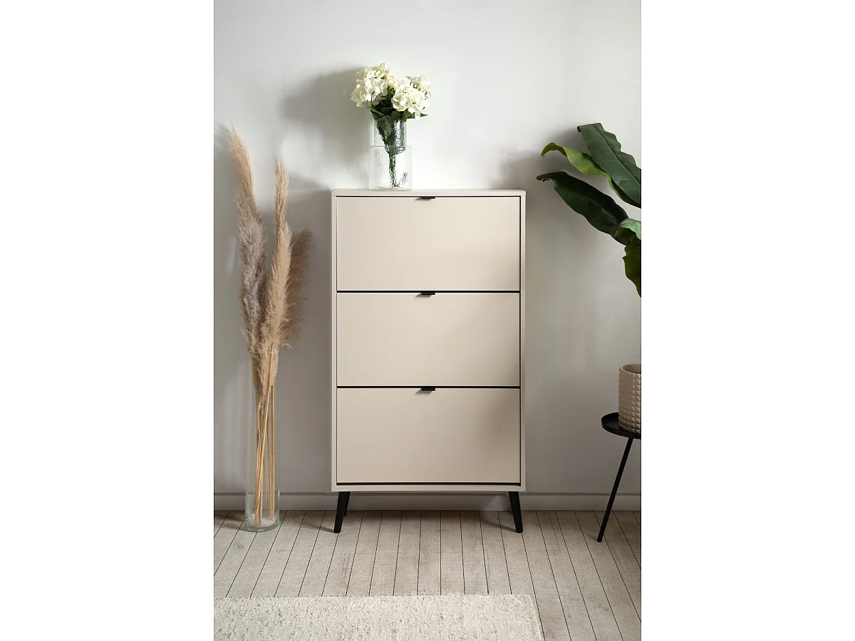 Schuhschrank mit 3 Klappen und je 2 Fächern pro Klappe, 70 cm – VIGO