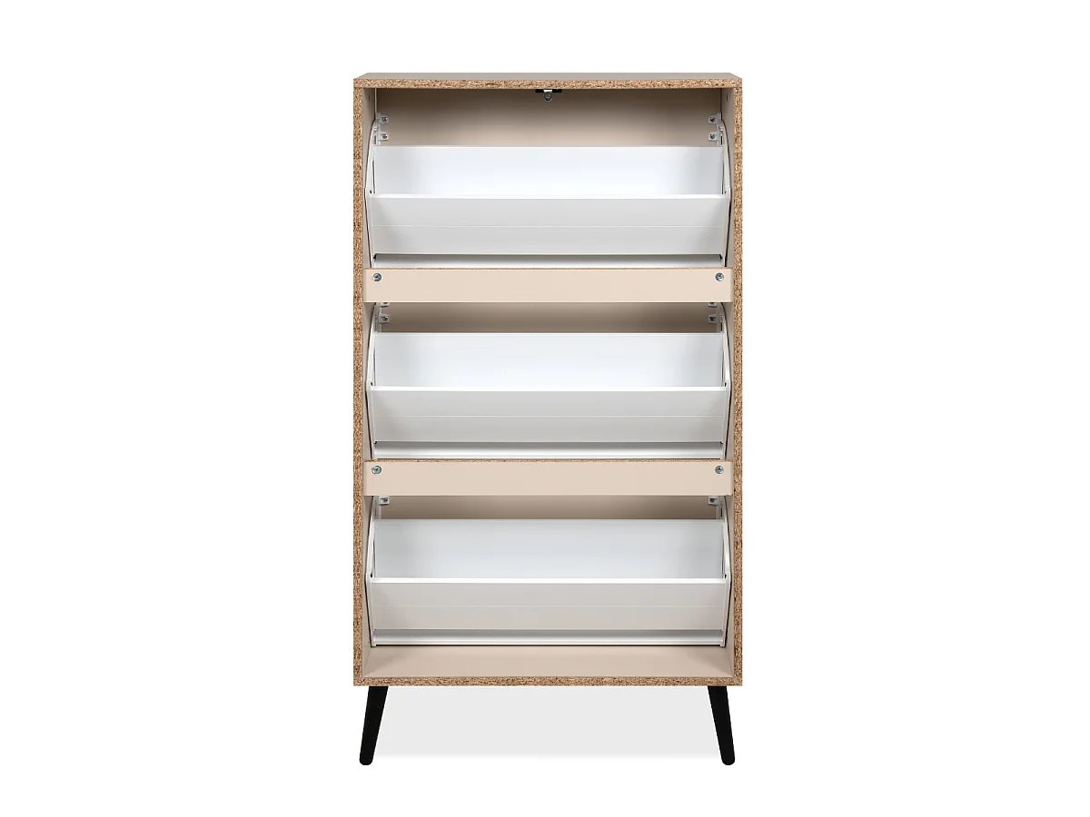 Schuhschrank mit 3 Klappen und je 2 Fächern pro Klappe, 70 cm – VIGO