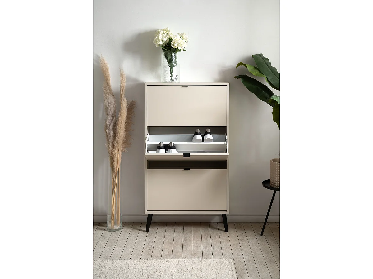 Schuhschrank mit 3 Klappen und je 2 Fächern pro Klappe, 70 cm – VIGO