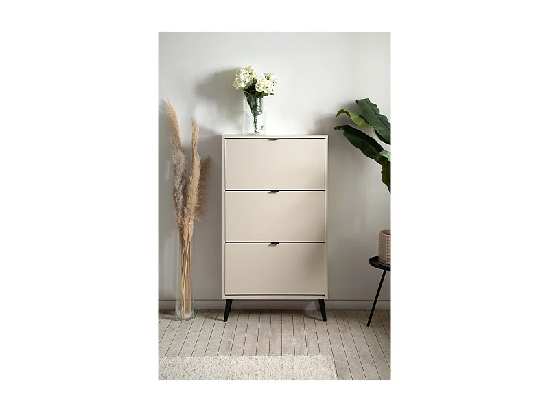 Meuble à chaussures 3 abattants et 2 compartiments par abattant L70cm - VIGO