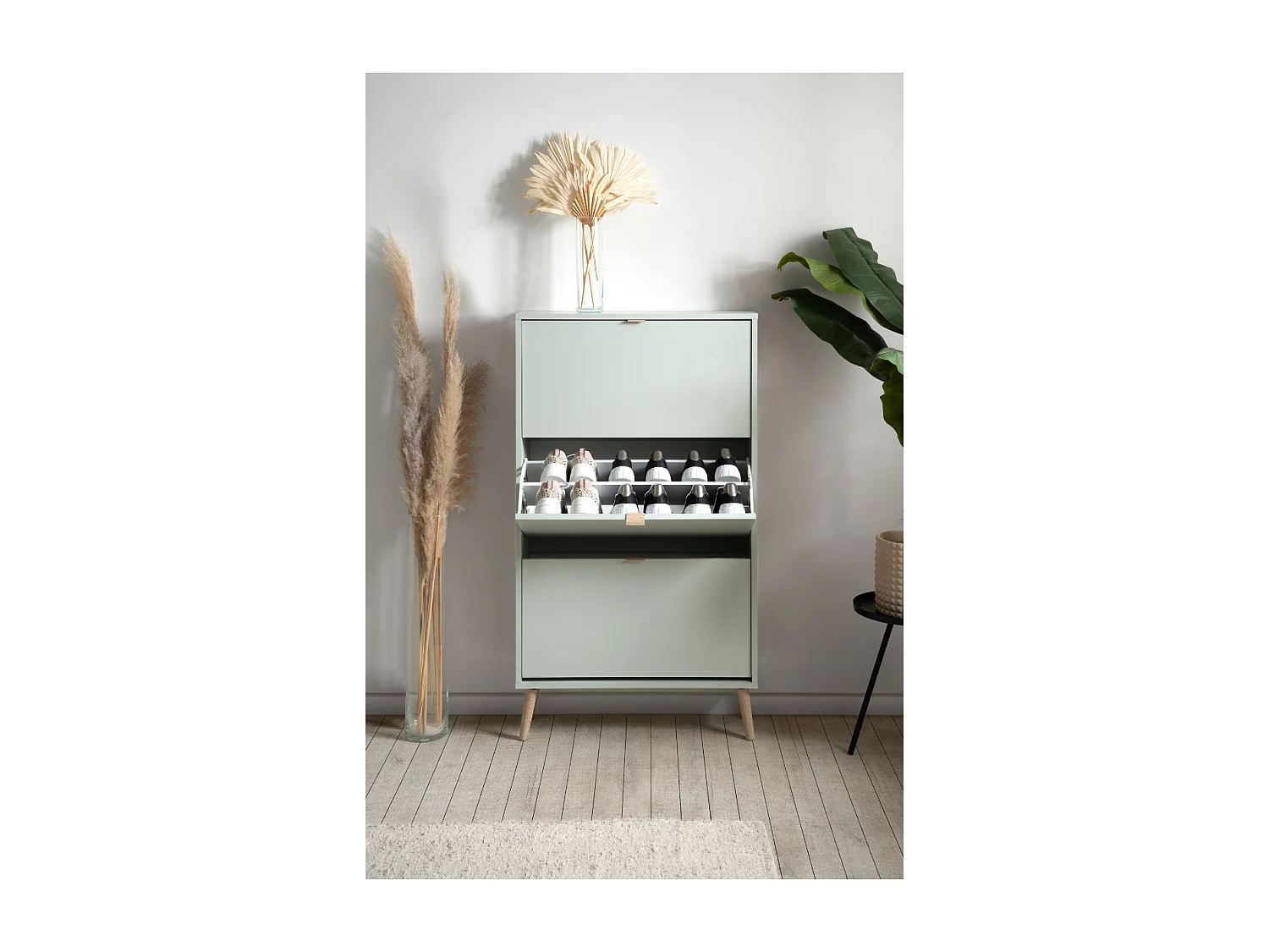 Meuble à chaussures 3 abattants et 2 compartiments par abattant L70cm - VIGO