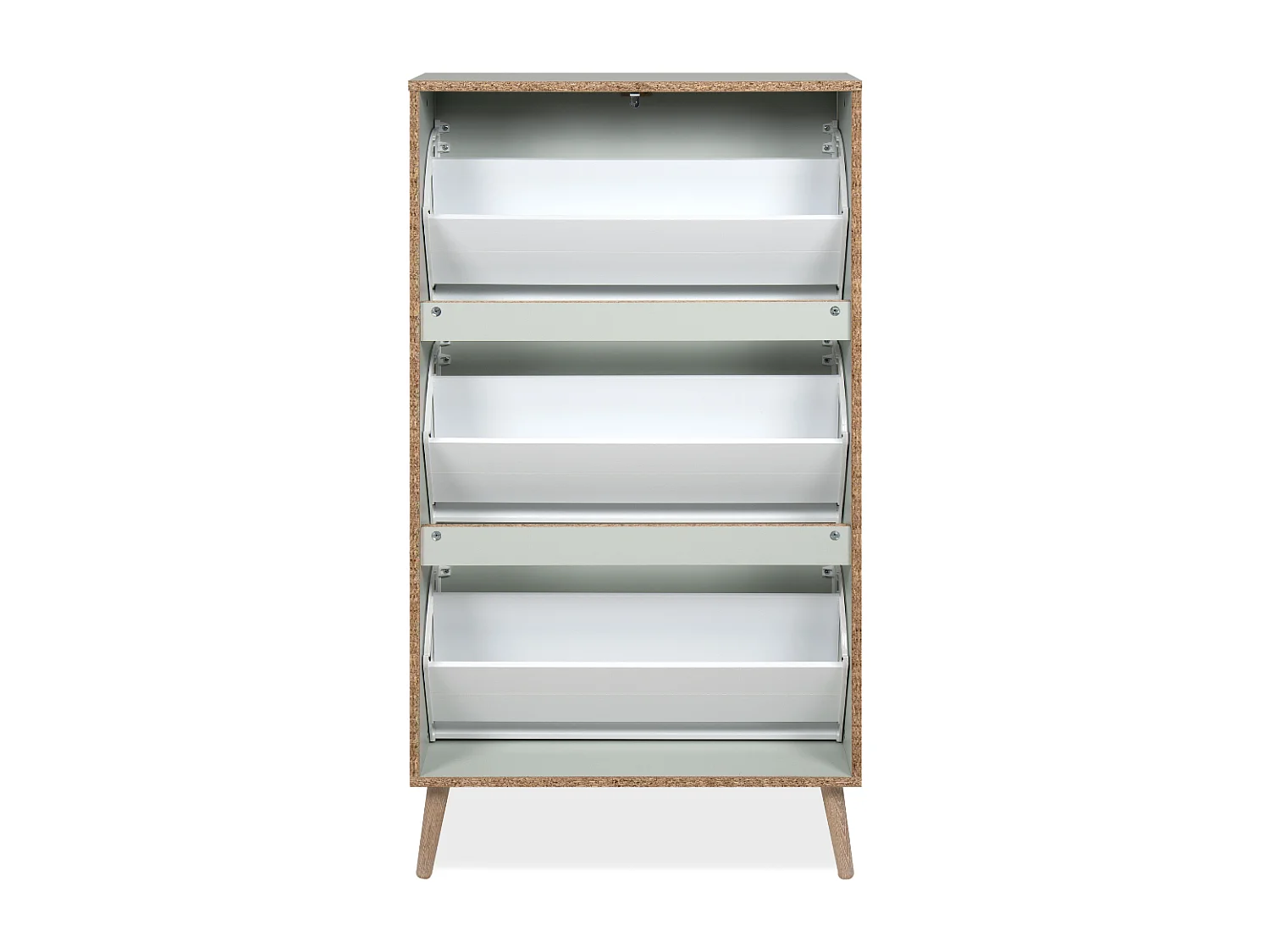 Meuble à chaussures 3 abattants et 2 compartiments par abattant L70cm - VIGO