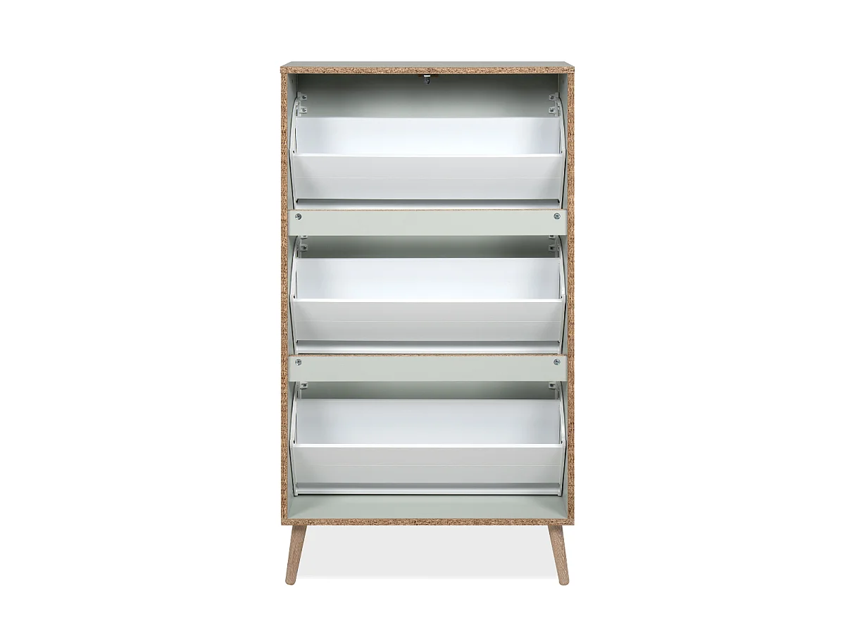 Schuhschrank mit 3 Klappen und je 2 Fächern pro Klappe, 70 cm – VIGO