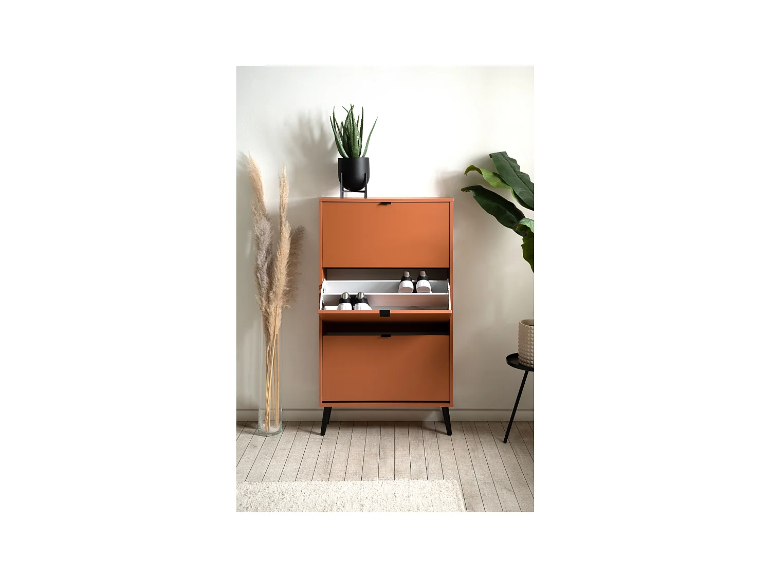 Armoire à chaussures 3 abattants et 2 compartiments par abattant L70cm - VIGO