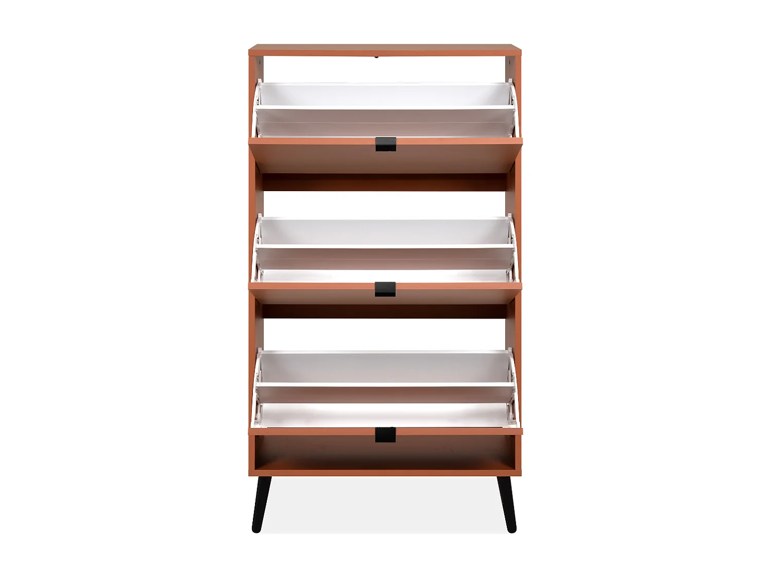 Meuble à chaussures 3 abattants et 2 compartiments par abattant L70cm - VIGO