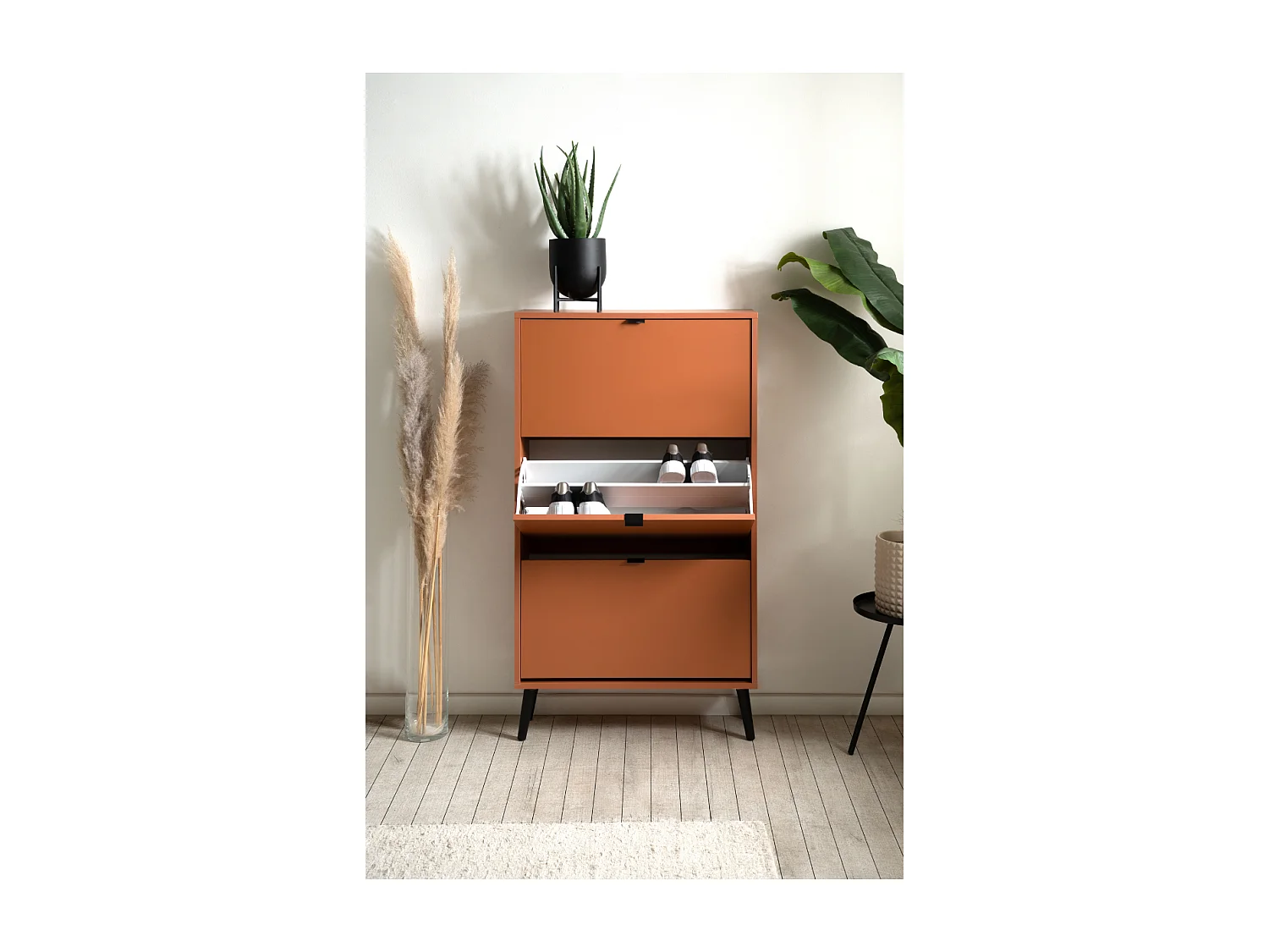 Meuble à chaussures 3 abattants et 2 compartiments par abattant L70cm - VIGO