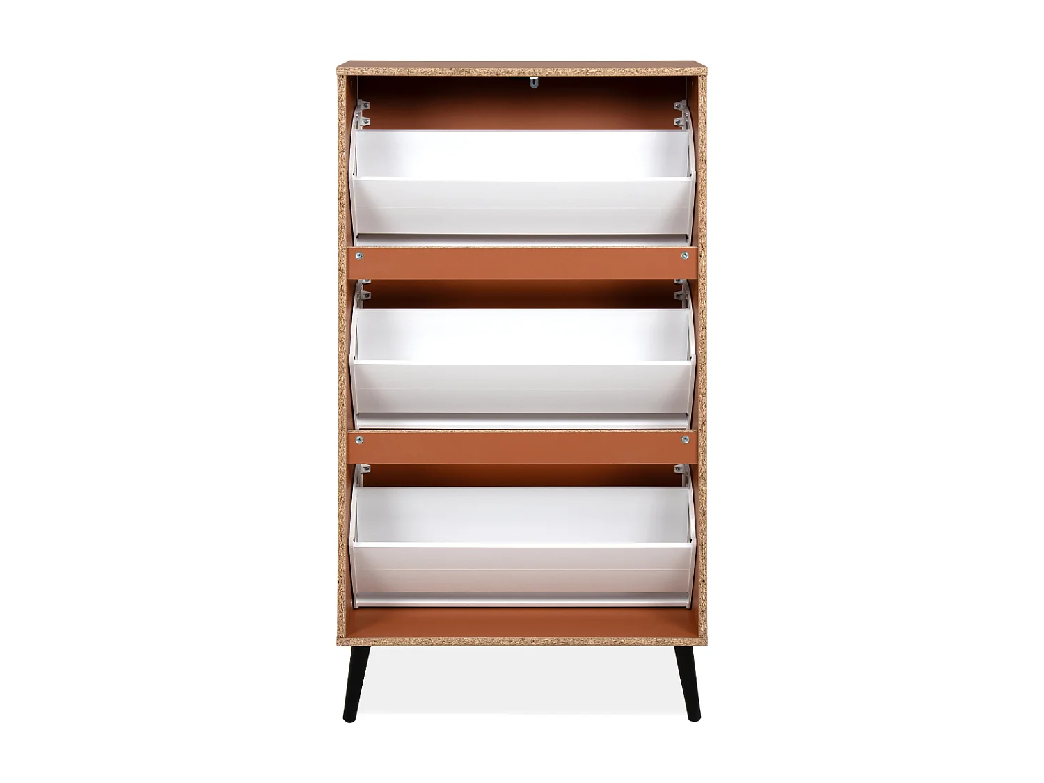 Meuble à chaussures 3 abattants et 2 compartiments par abattant L70cm - VIGO