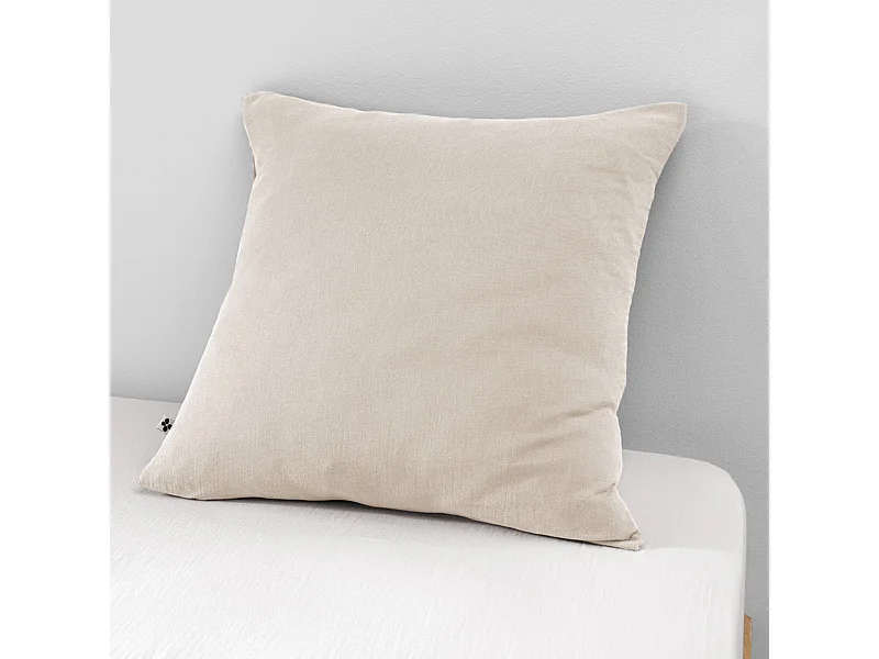 Taie d'oreiller double gaze de coton pampa 60x60 cm