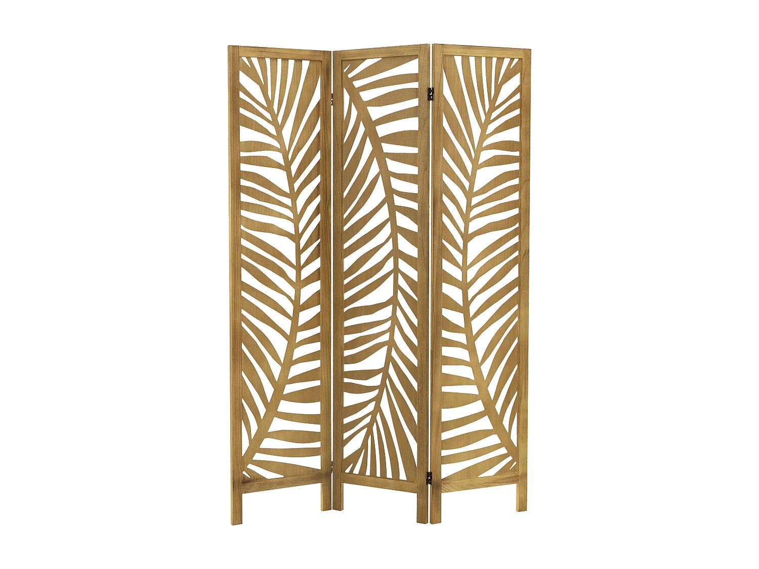 Paravent intérieur Fukuoka 170x121 cm naturel en bois à 3 panneaux pliable cloison de séparation écran diviseur protection visuelle séparateur pièce