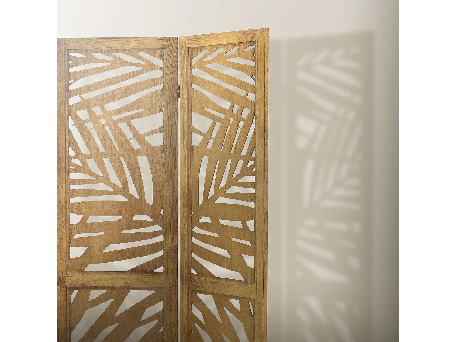 Paravent intérieur Kyoto 170x121 cm naturel en bois à 3 panneaux pliable cloison de séparation écran diviseur protection visuelle séparateur de pièce