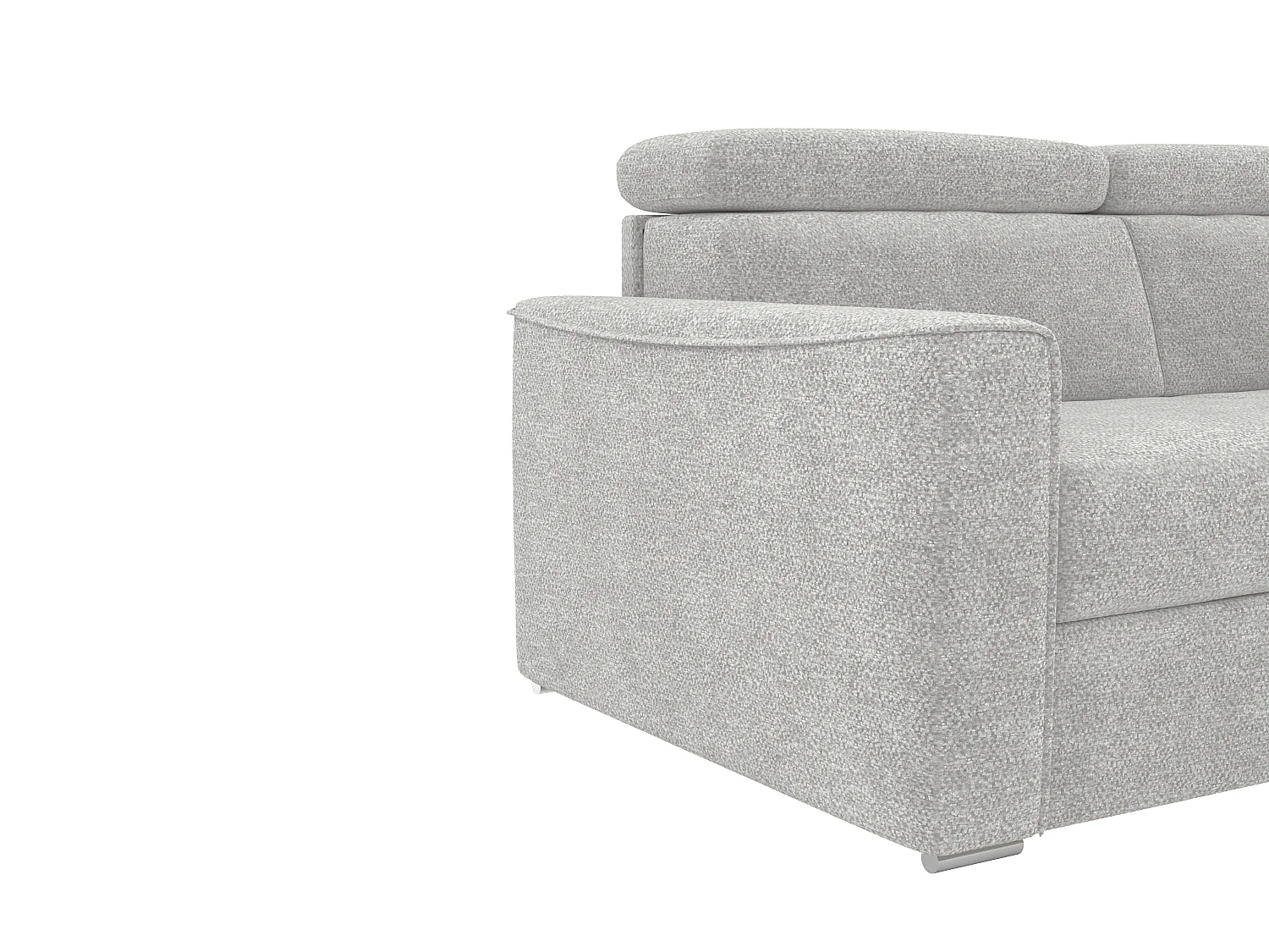 Canapé d'angle réversible convertible express en tissu chenille gris clair - Couchage à lattes larges 140 cm - Matelas 14 cm VIZIR