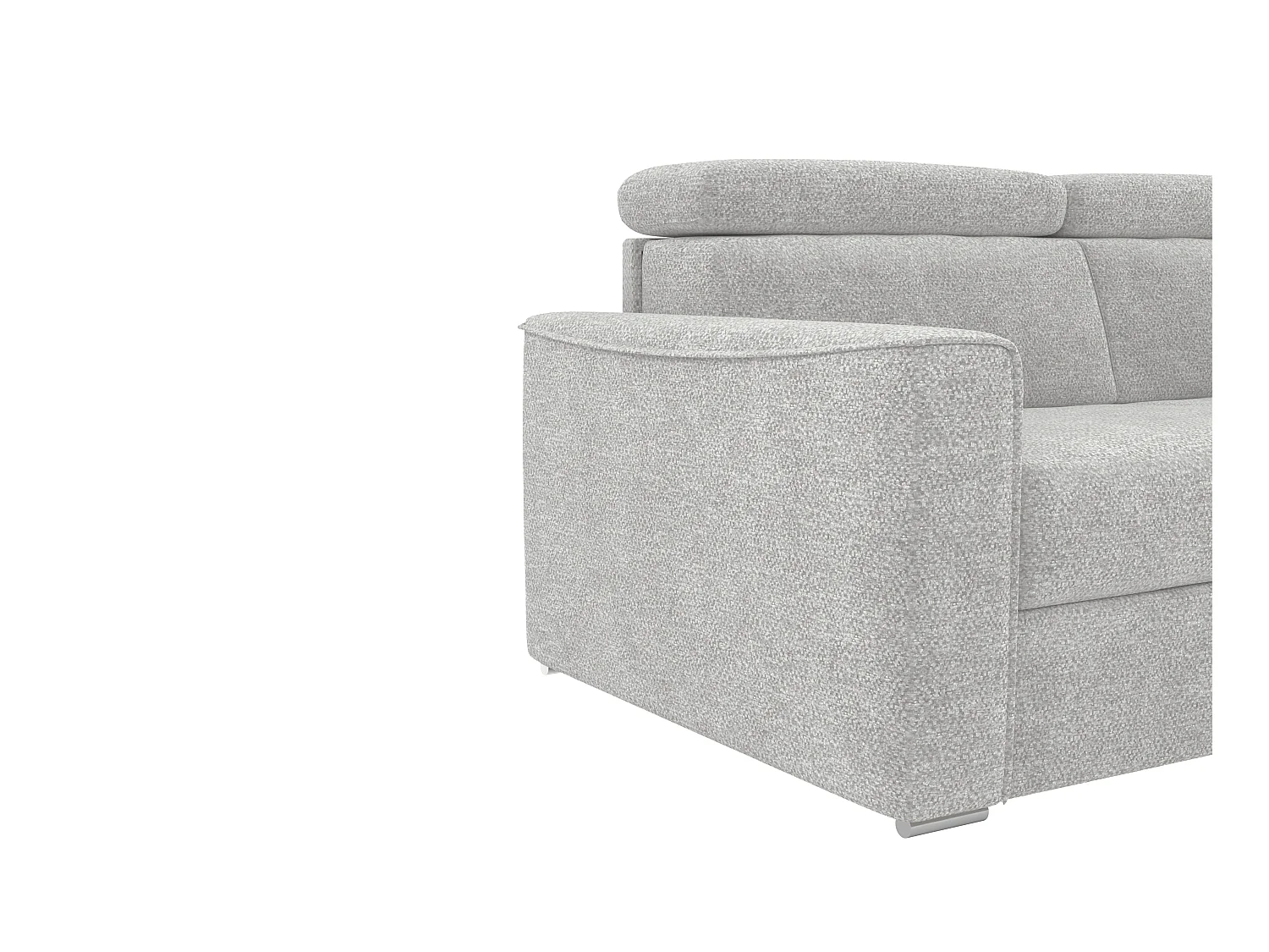 Canapé d'angle réversible convertible express en tissu chenille gris clair - Couchage 160 cm - Matelas 22 cm mémoire de forme VIZIR