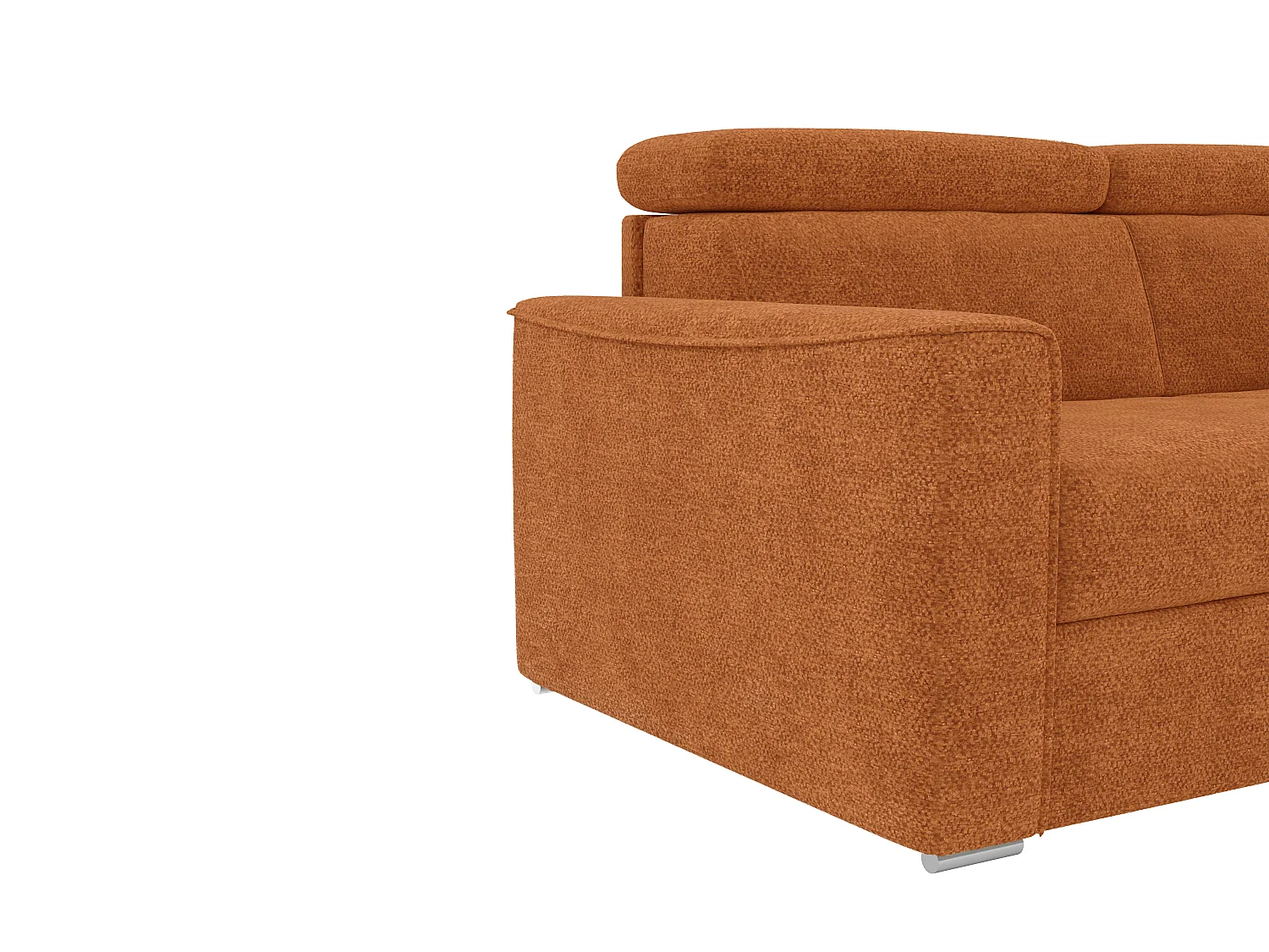 Reversibel bäddsoffa med snabbutfällbar funktion i terrakotta chenille-tyg - Bred ribbotten för madrass 140 cm - 18 cm VIZIR madrass