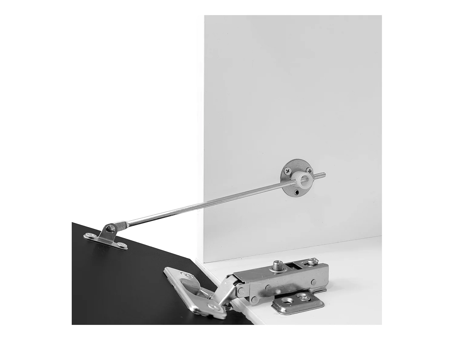 Meuble TV Flottant, Meuble tele avce LED, meuble TV avec 3 portes battantes, Noir+blanc