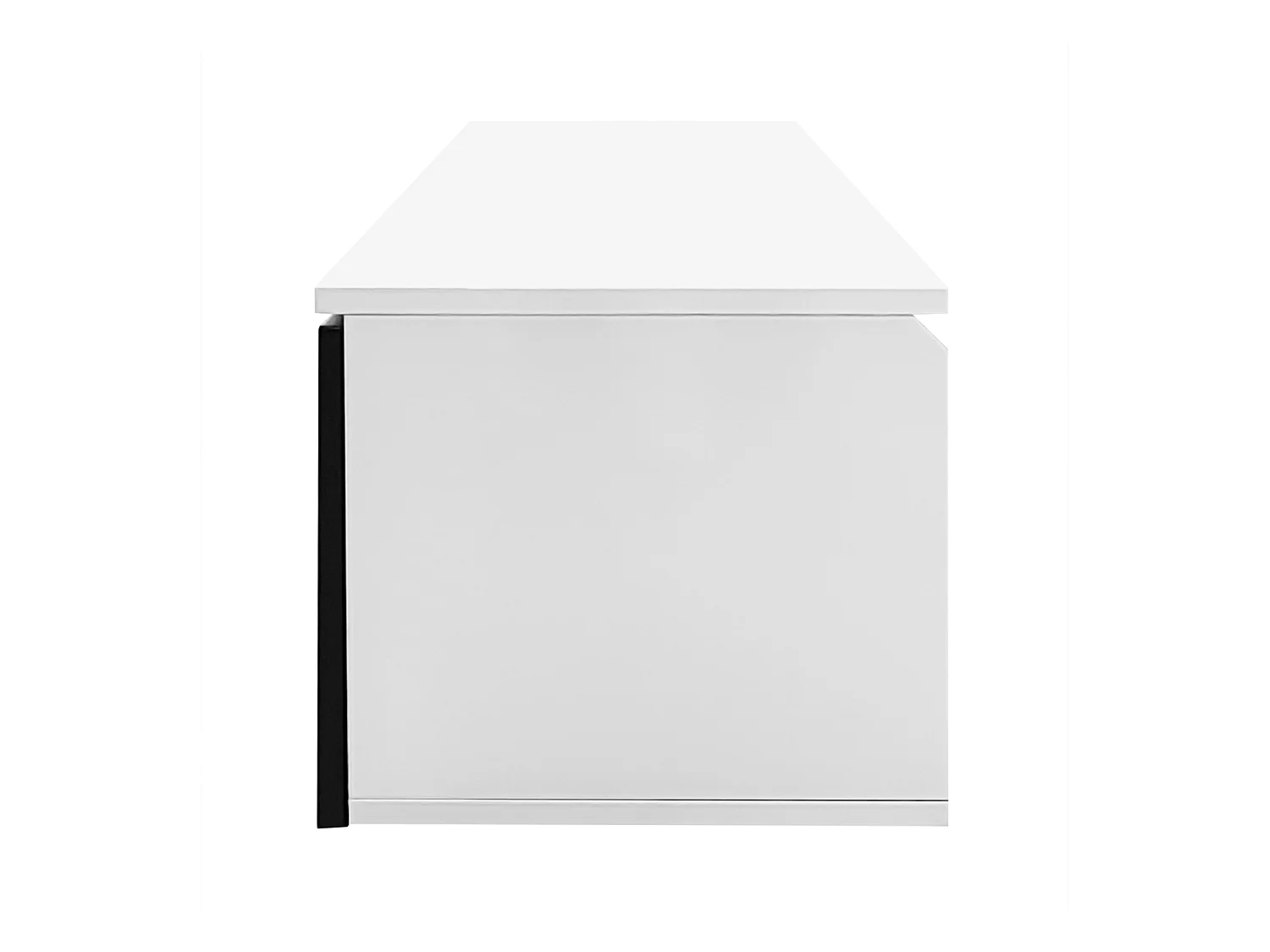 Soporte de TV flotante, soporte de TV con LED, soporte de TV con 3 puertas batientes, negro y blanco