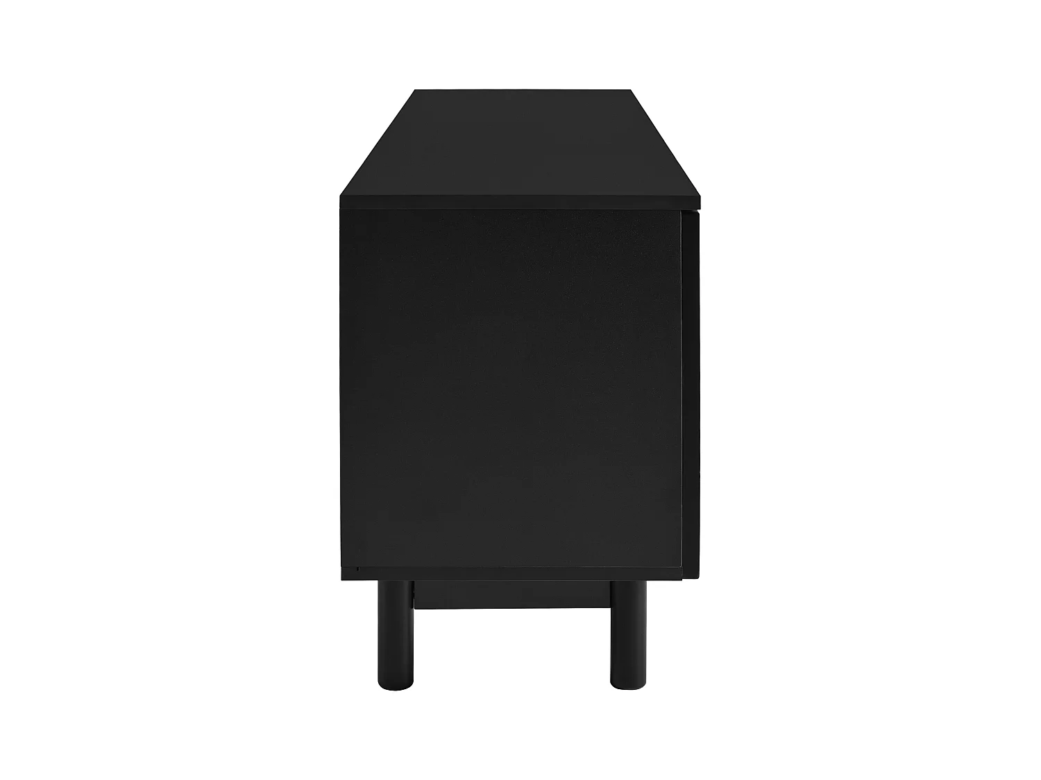 Móvel de TV de 175 cm, Móvel de TV com 4 portas sem puxadores e prateleiras ajustáveis, preto