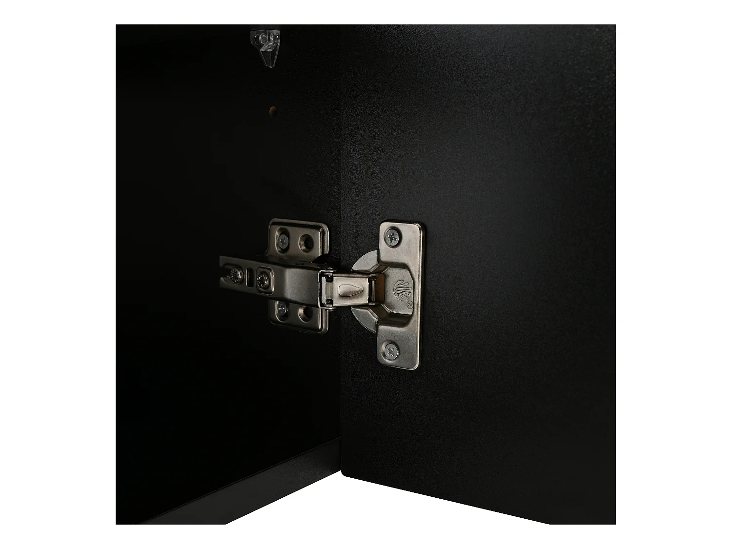 Móvel de TV de 175 cm, Móvel de TV com 4 portas sem puxadores e prateleiras ajustáveis, preto