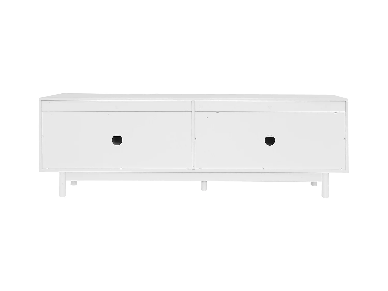 Mueble de TV blanco con 4 puertas y divisores ajustables, 175 x 38 x 56 cm