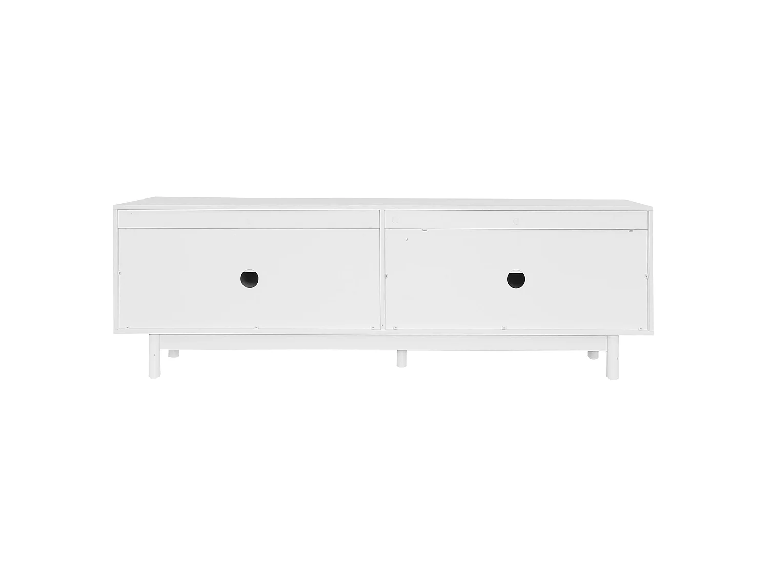 Mobile porta TV bianco con 4 ante, mobile porta TV, mobile contenitore con divisori regolabili, 175x38x56cm