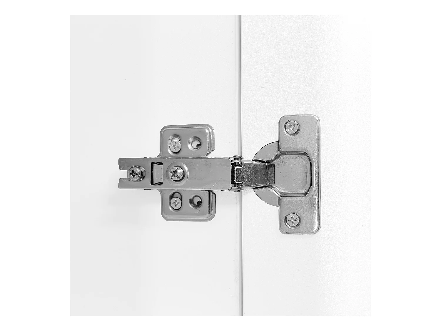 Mueble TV bajo con 2 puertas de cristal y 2 puertas de madera - Con patas doradas - Blanco