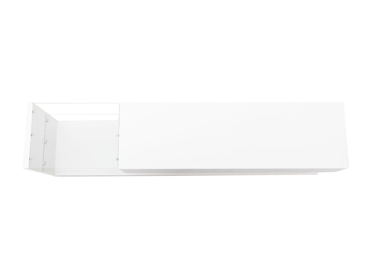 Modern tv-meubel met ledverlichting, tv-meubel met 2 lades en glazen planken, laag kastje, wit