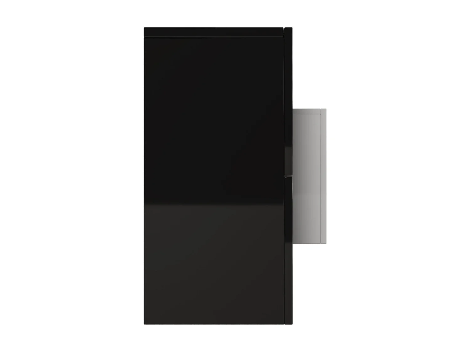 Móvel de TV baixo com iluminação LED, cômoda com bastante espaço de armazenamento, preto e branco