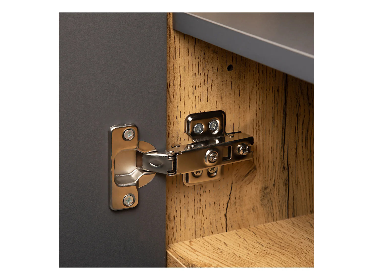 Meuble TV bas de style industriel rétro 180 cm, banc TV avec 2 portes et 2 tiroirs, noir+bois