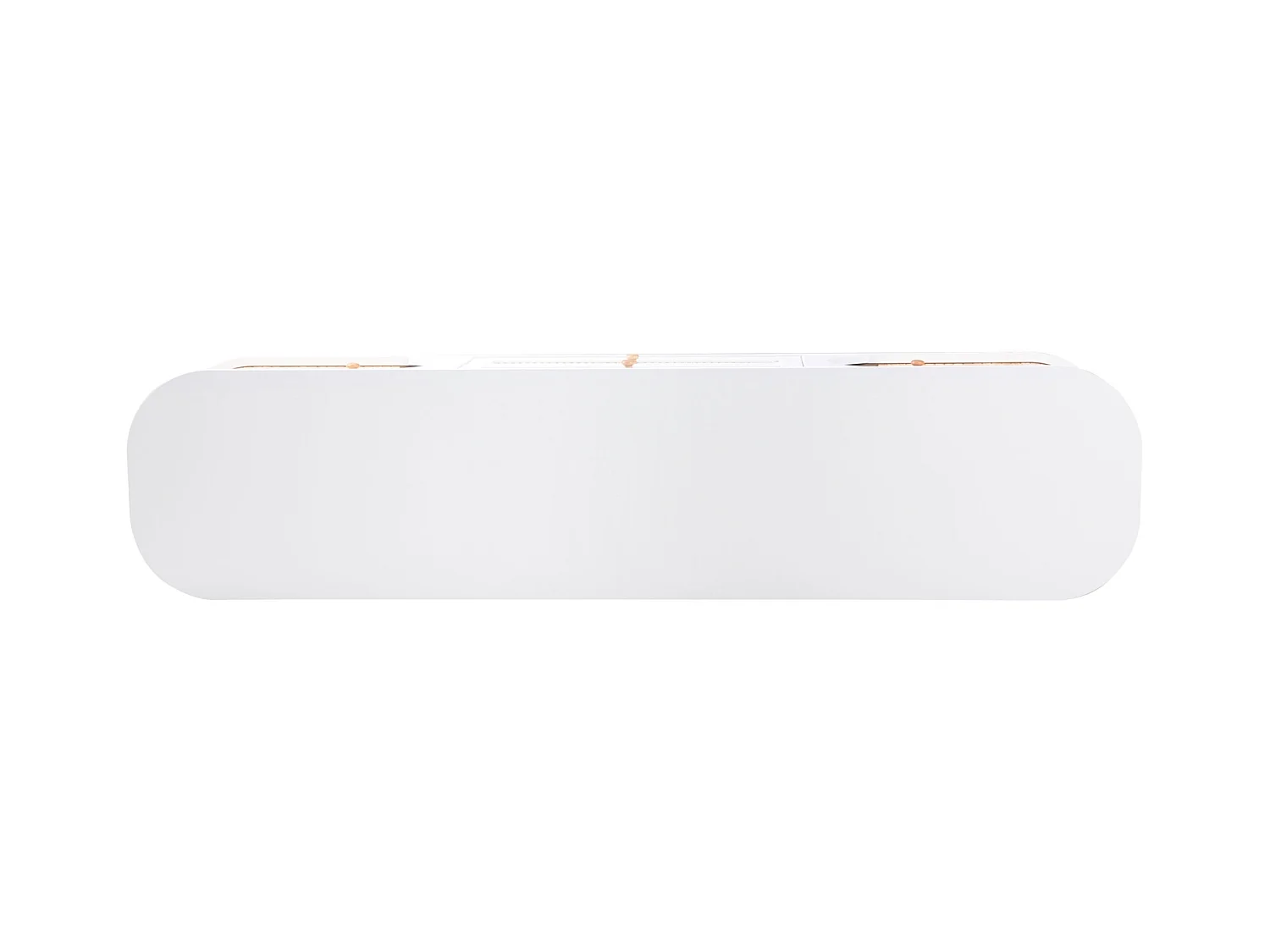 Meuble TV en rotin blanc , Commode avec deux portes et deux tiroirs , patchwork blanc et bois