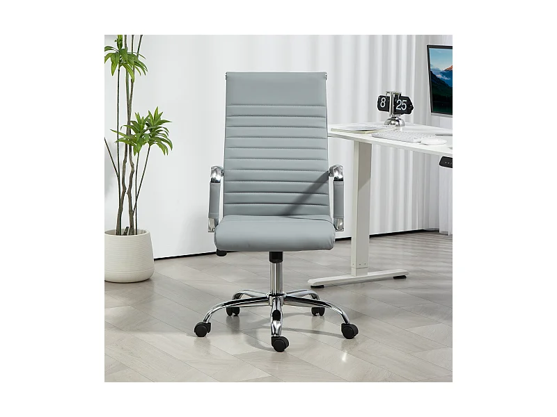 Bürostuhl mit Armlehnen, Wippfunktion, höhenverstellbar, Kunstleder