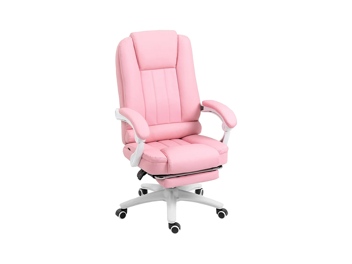 Silla de oficina reclinable con reposapiés, altura ajustable, cuero sintético
