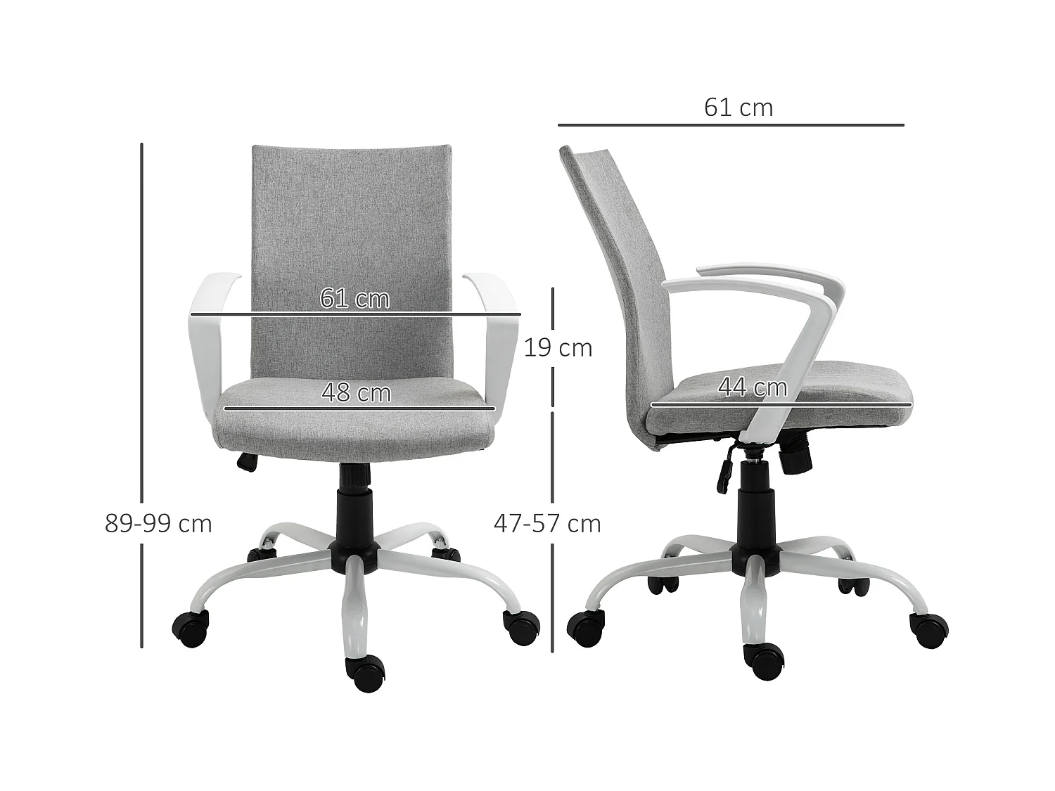 Ergonomische bureaustoel, in hoogte verstelbaar, schommelfunctie, 360° draaibaar, grijs