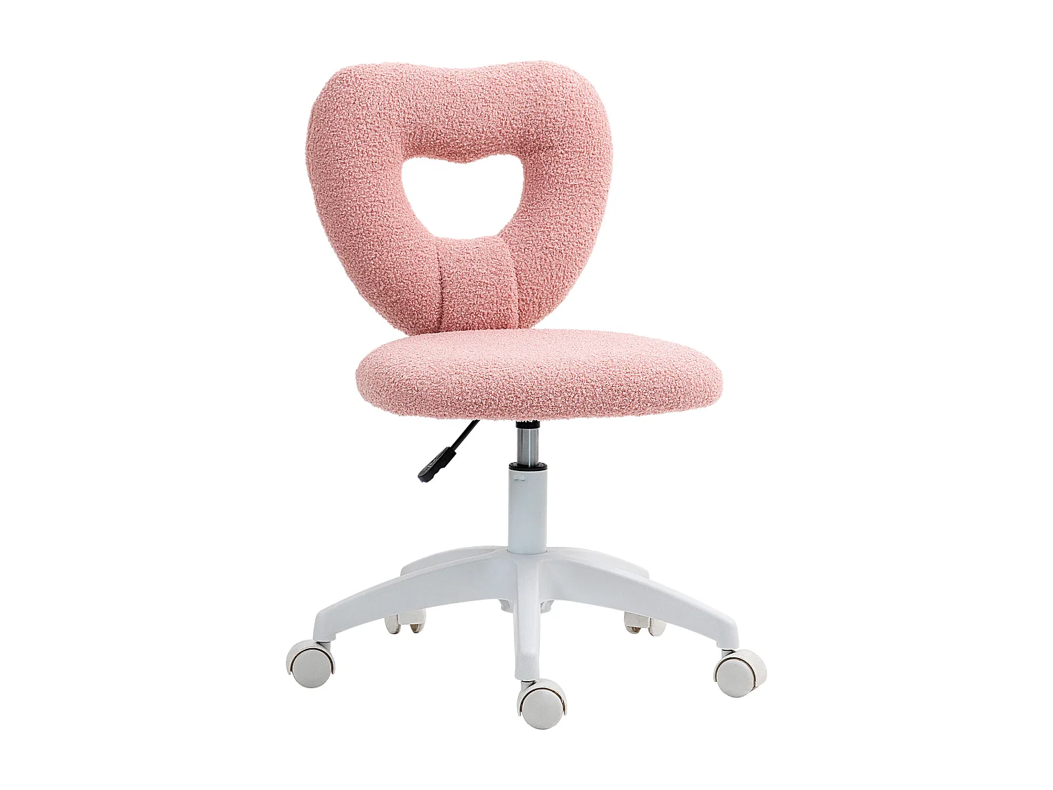 Drehbarer Bürostuhl ohne Armlehnen, herzförmige Rückenlehne, höhenverstellbar