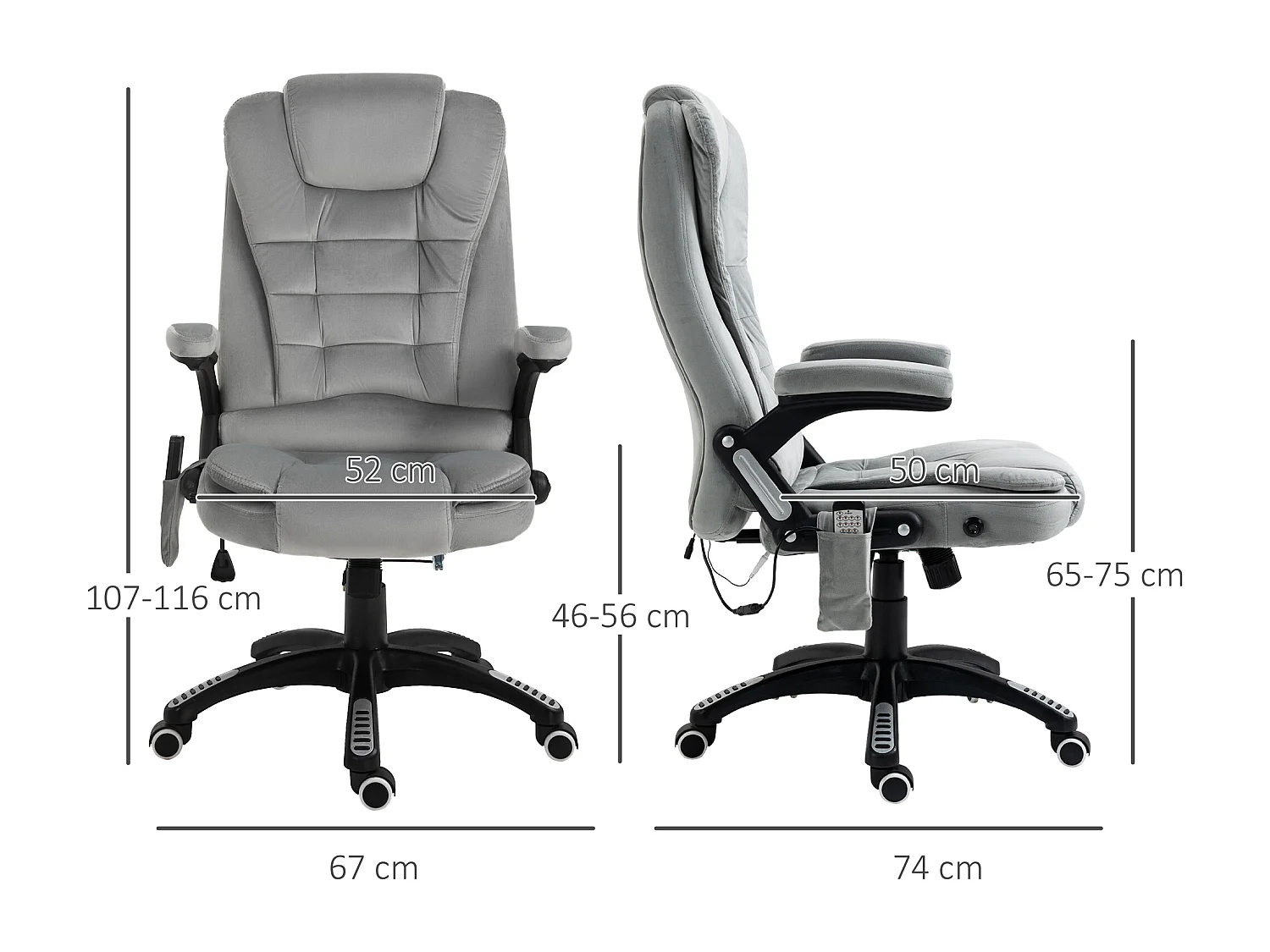 Chaise de massage,ergonomique,réglable en hauteur,roulettes PU,confort bureau et détente