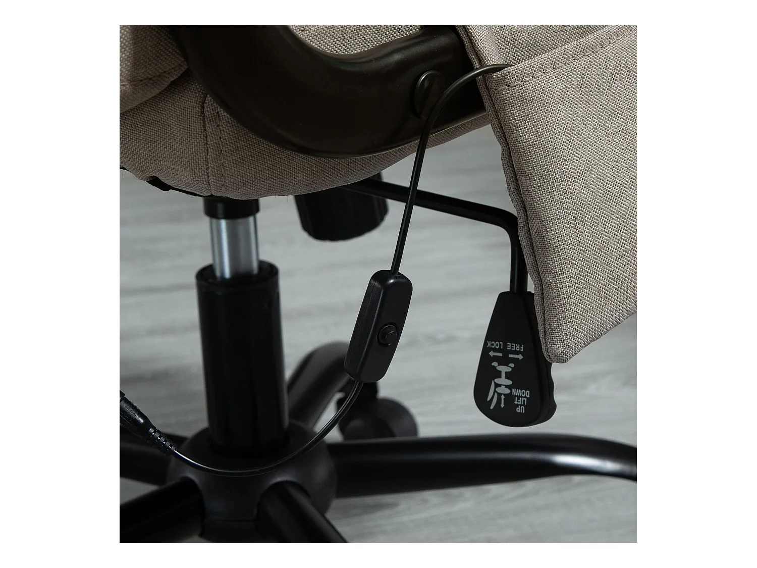 Massagebureaustoel, ergonomisch, in hoogte verstelbaar, schommelfunctie, beige