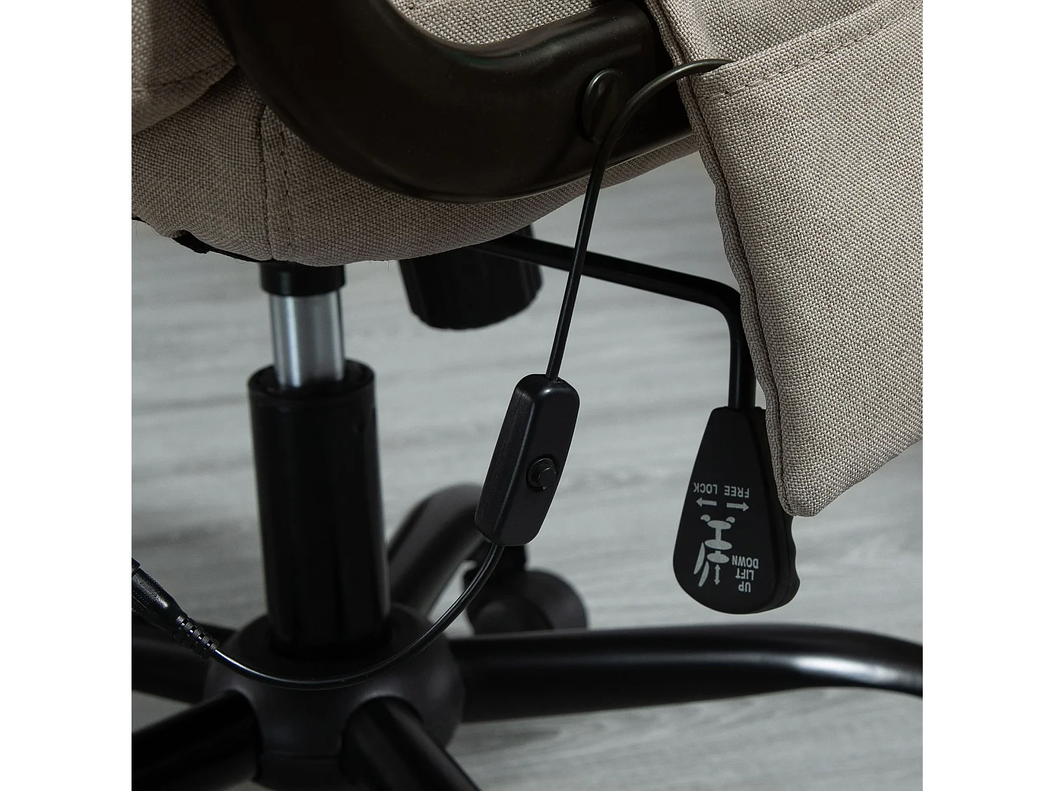 Massagebureaustoel, ergonomisch, in hoogte verstelbaar, schommelfunctie, beige