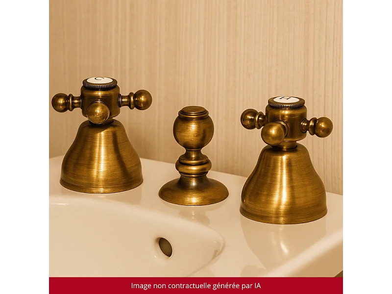 Mélangeur bidet 3 trous PAINI Tiffany Vieux Bronze