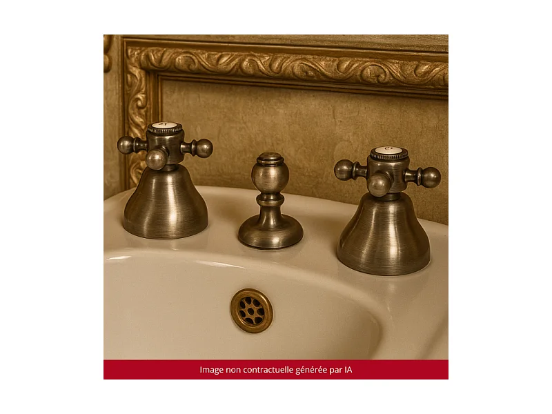 Mélangeur bidet 3 trous PAINI Tiffany Gris Acier