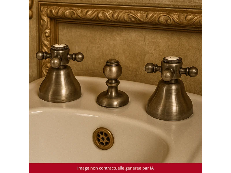 Mélangeur bidet 3 trous PAINI Tiffany Gris Acier