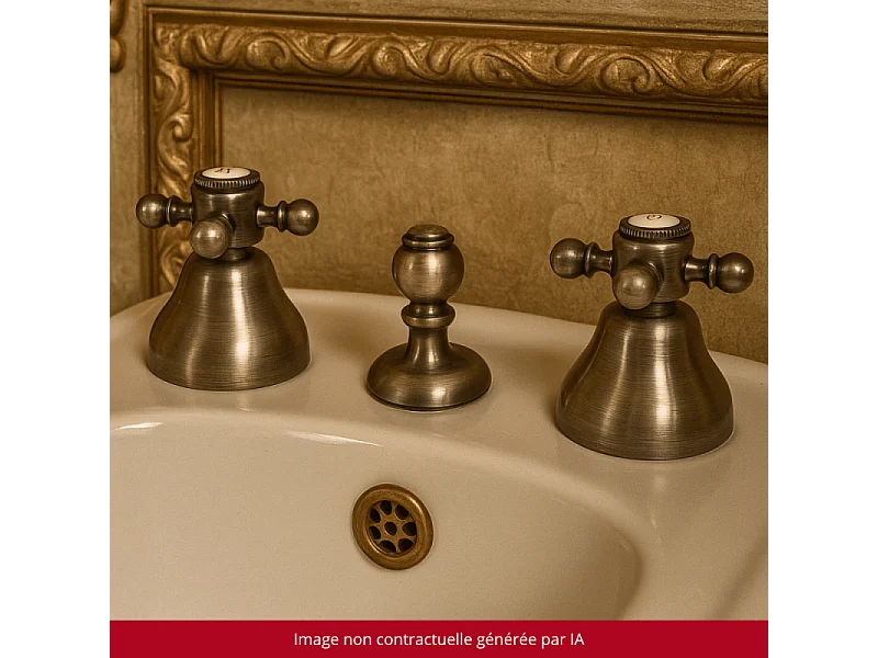 Mélangeur bidet 3 trous PAINI Tiffany Gris Acier