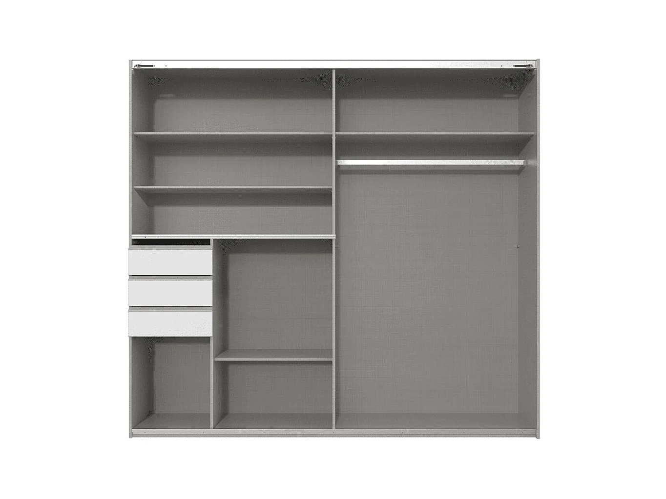 Armoire 2 portes coulissantes avec 3 tiroirs L180 cm - COBURG