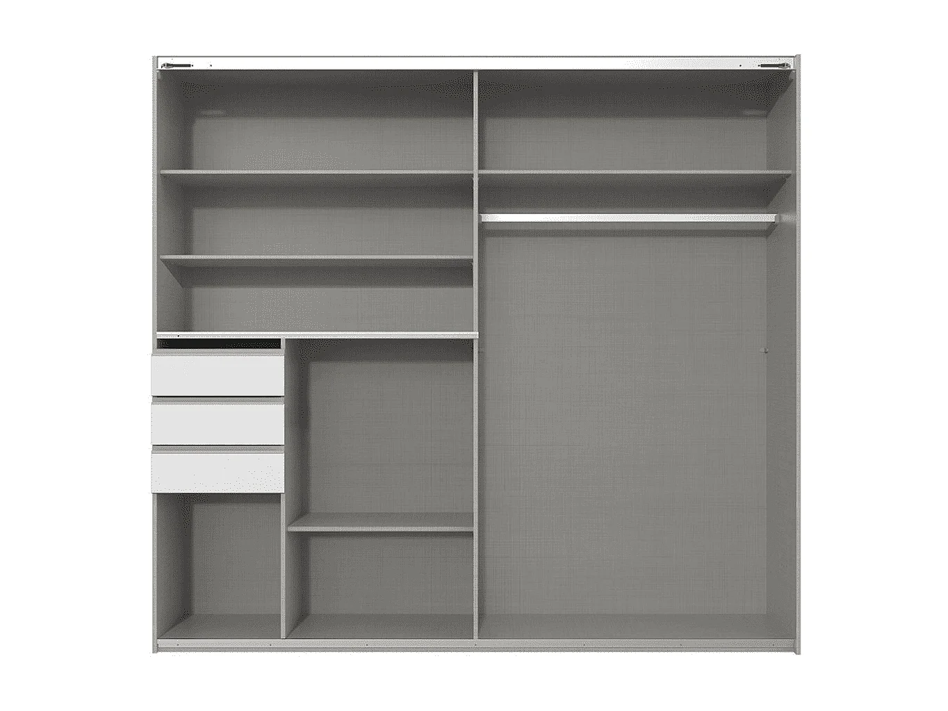 Armoire 2 portes coulissantes avec 3 tiroirs L180 cm - COBURG