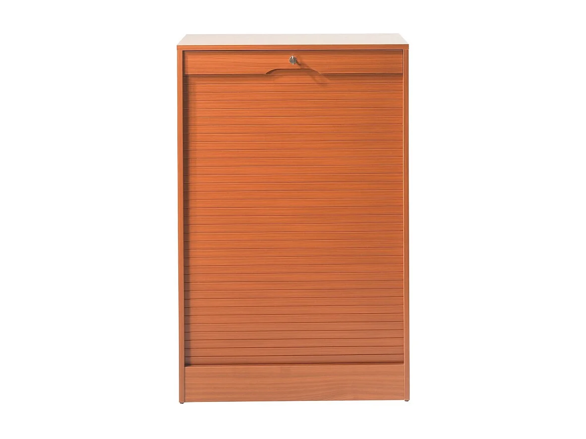 Classeur à Rideau 8 Tablettes Multi Coloris L 70 cm H 108 cm P 44 cm - Coloris: Merisier