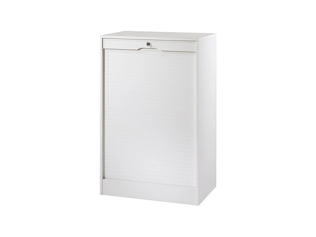 Classeur à Rideau 8 Tablettes Multi Coloris L 70 cm H 108 cm P 44 cm - Coloris: Blanc
