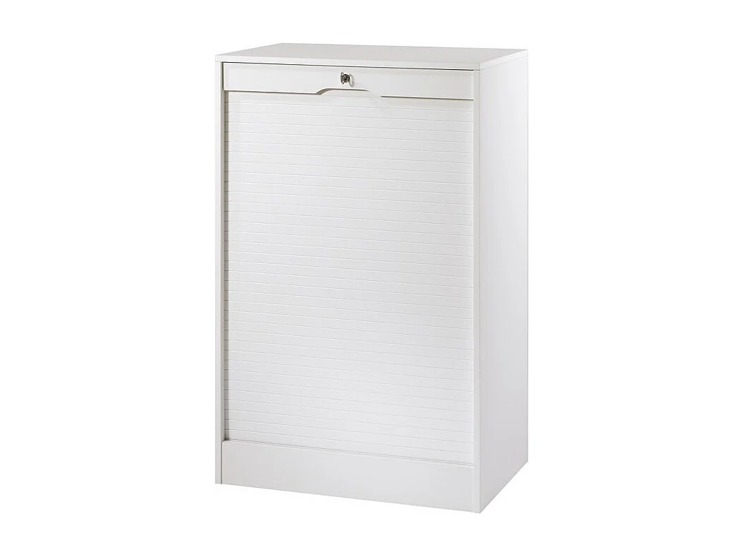 Classeur à Rideau 8 Tablettes Multi Coloris L 70 cm H 108 cm P 44 cm - Coloris: Blanc