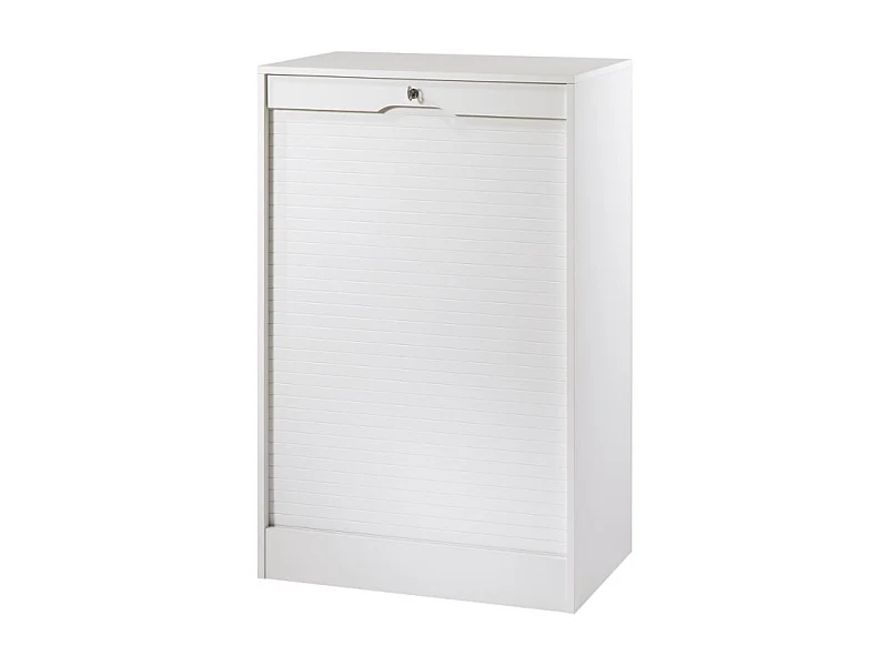 Classeur à Rideau 8 Tablettes Multi Coloris L 70 cm H 108 cm P 44 cm - Coloris: Blanc