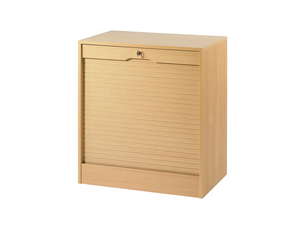 Classeur à Rideau Largeur 70 cm Hauteur 76 cm 8 Niches 2 Kits DS - Coloris: Hêtre