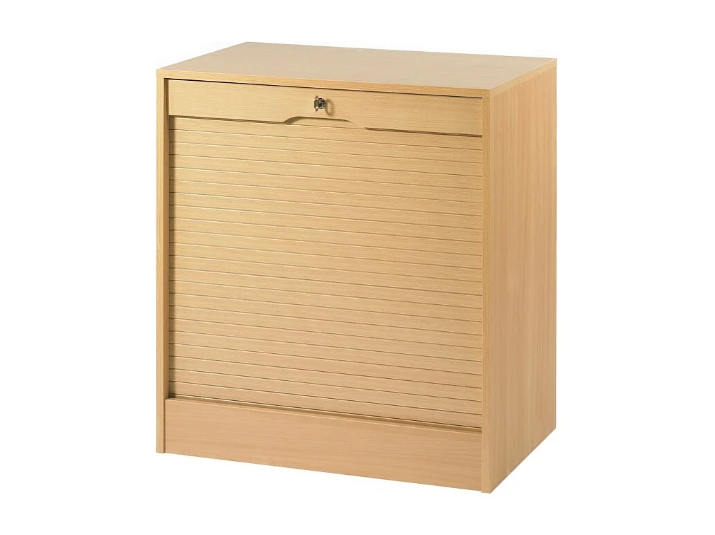 Classeur à Rideau Largeur 70 cm Hauteur 76 cm 8 Niches 2 Kits DS - Coloris: Hêtre