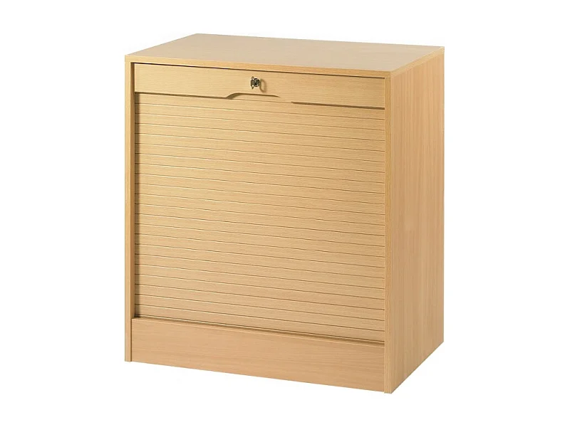 Classeur à Rideau Largeur 70 cm Hauteur 76 cm 8 Niches 2 Kits DS - Coloris: Hêtre
