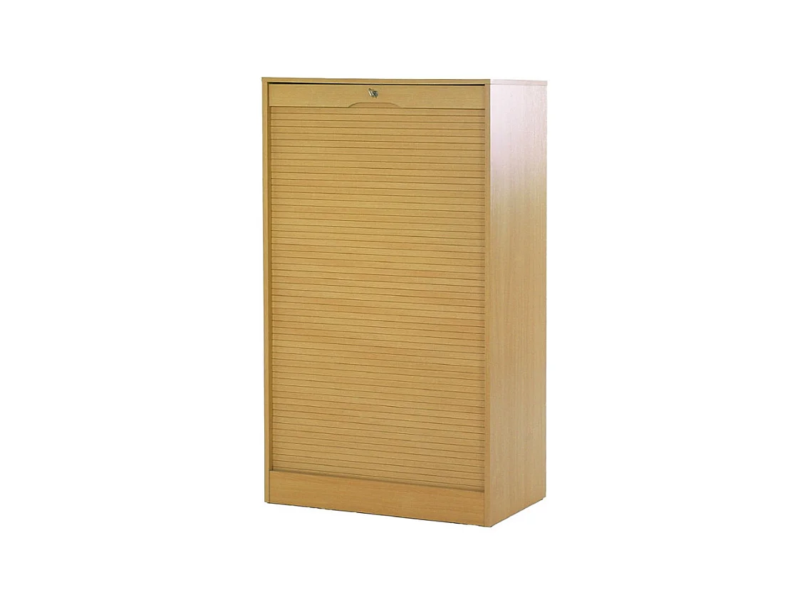 Classeur à Rideau 8 Tablettes Multi Coloris L 70 cm H 108 cm P 44 cm - Coloris: Hêtre