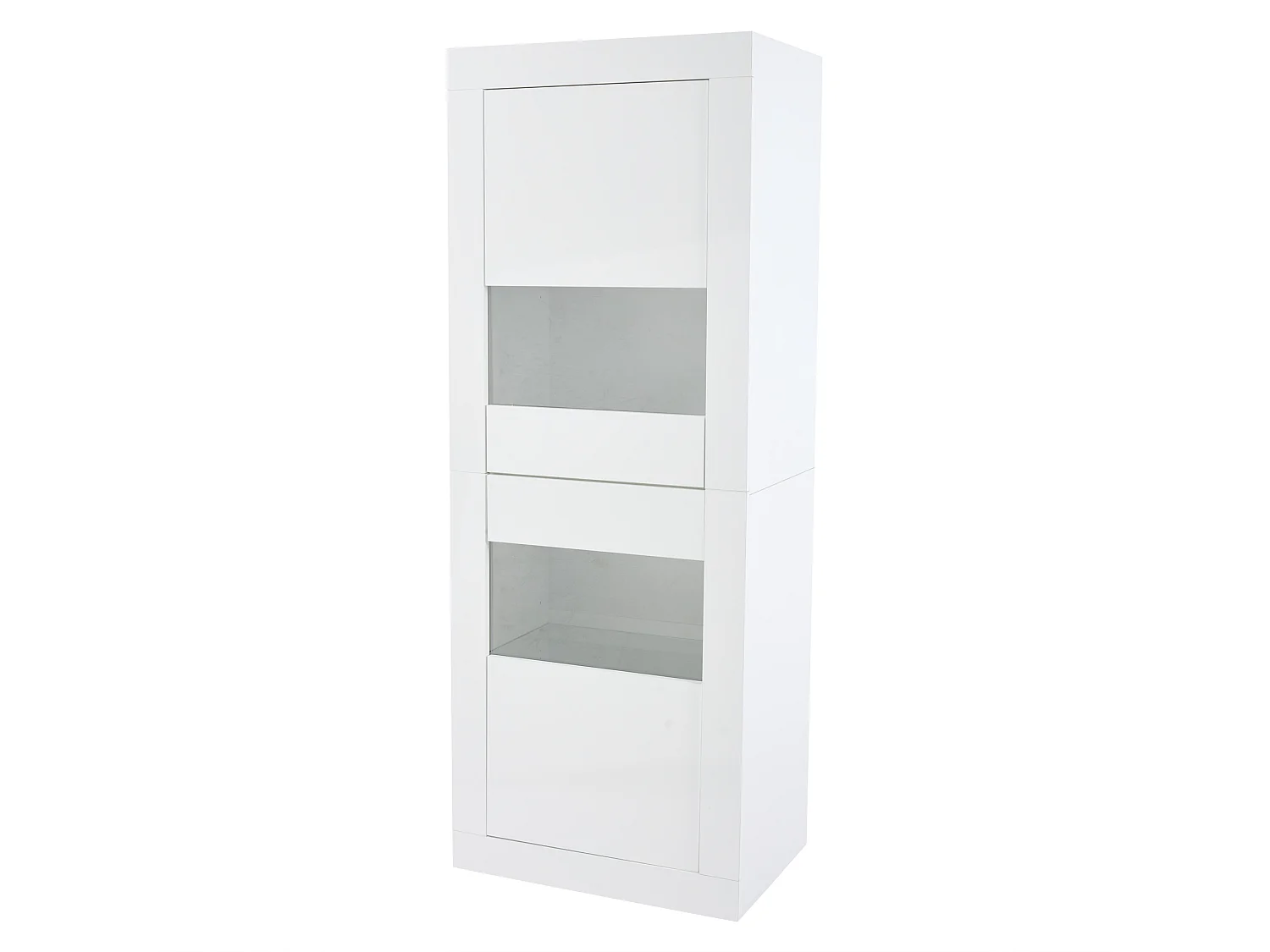 Vitrine moderne 61x42x162cm - avec éclairage LED - avec 2 portes - blanc
